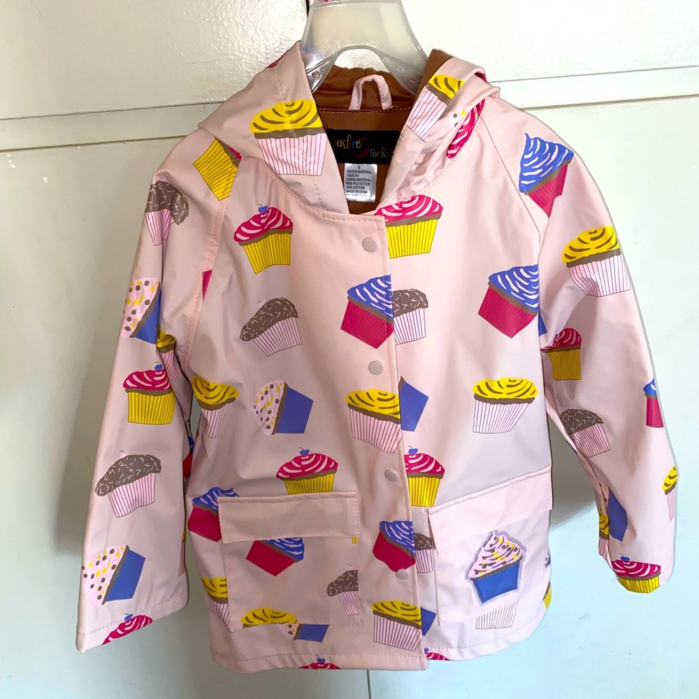☔️ Kids Pink Cupcake Raincoat -Size 5